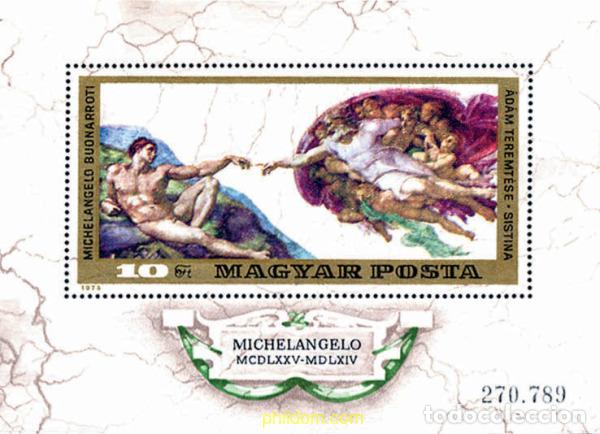 Sellos: 42074 MNH HUNGRIA 1975 500 ANIVERSARIO DEL NACIMIENTO DE MICHELANGELO BUONARROTI