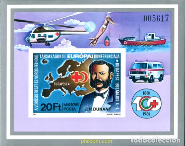 Sellos: 19680 MNH HUNGRIA 1981 CONFERENCIA EUROPEA DE LA CRUZ ROJA Y DE LA MEDIA LUNA ROJA