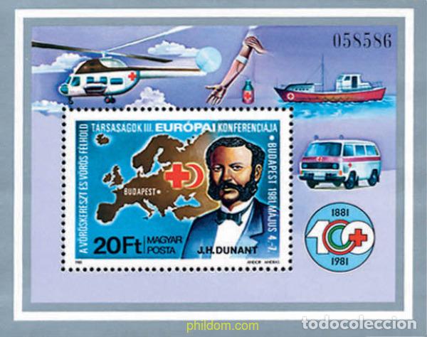 Sellos: 45920 MNH HUNGRIA 1981 CONFERENCIA EUROPEA DE LA CRUZ ROJA Y DE LA MEDIA LUNA ROJA