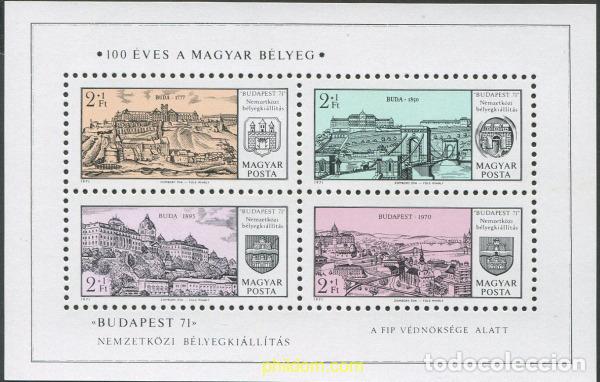 Sellos: 55185 MNH HUNGRIA 1971 BUDAPEST 71. EXPOSICION FILATELICA INTERNACIONAL. CENTENARIO DEL SELLO HUNGA