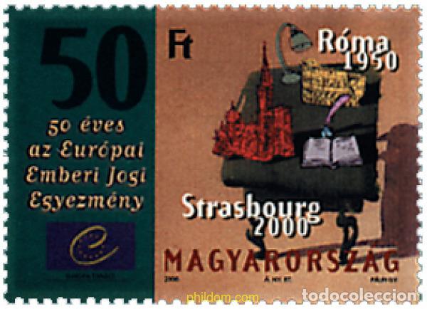 Sellos: 66473 MNH HUNGRIA 2000 50 ANIVERSARIO DE LA DECLARACION EUROPEA DE LOS DERECHOS HUMANOS