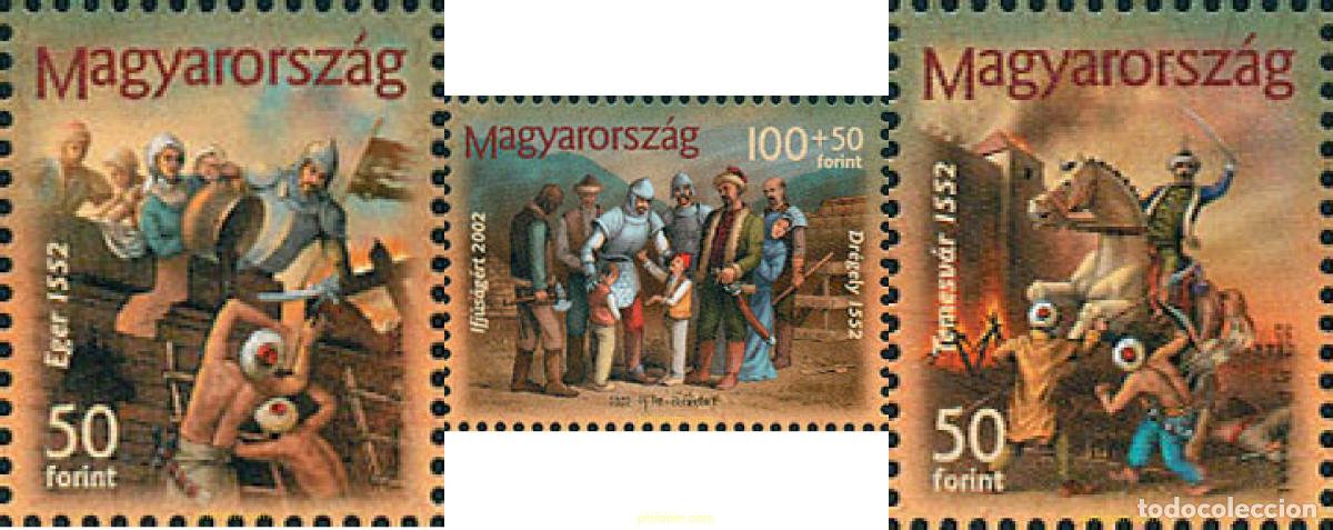 Sellos: 325264 MNH HUNGRIA 2002 PRO JUVENTUD. 450 ANIVERSARIO DE LA LIGA EUROPA DE DEFENSA