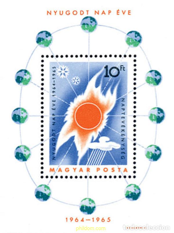 Sellos: 109640 MNH HUNGRIA 1965 A&Ntilde;O INTERNACIONAL DEL SOL EN CALMA
