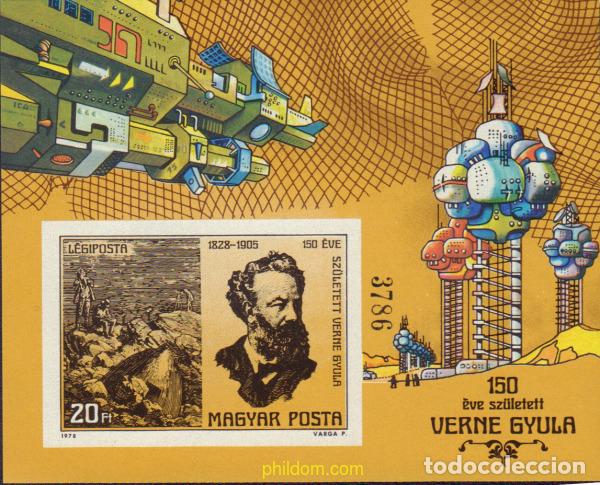 Sellos: 116409 MNH HUNGRIA 1978 150 ANIVERSARIO DEL NACIMIENTO DE JULIO VERNE