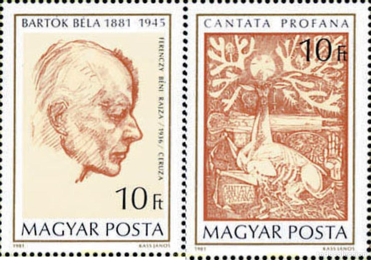 Sellos: 116440 MNH HUNGRIA 1981 CENTENARIO DEL NACIMIENTO DE BELA BARTOK