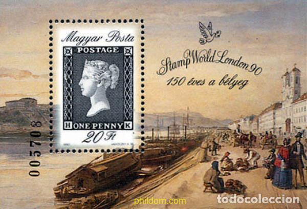 Sellos: 116520 MNH HUNGRIA 1990 150 ANIVERSARIO DEL PRIMER SELLO POSTAL