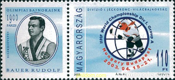 Sellos: 124940 MNH HUNGRIA 2003 CAMPEONATO DEL MUNDO DE HOCKEY SOBRE HIELO