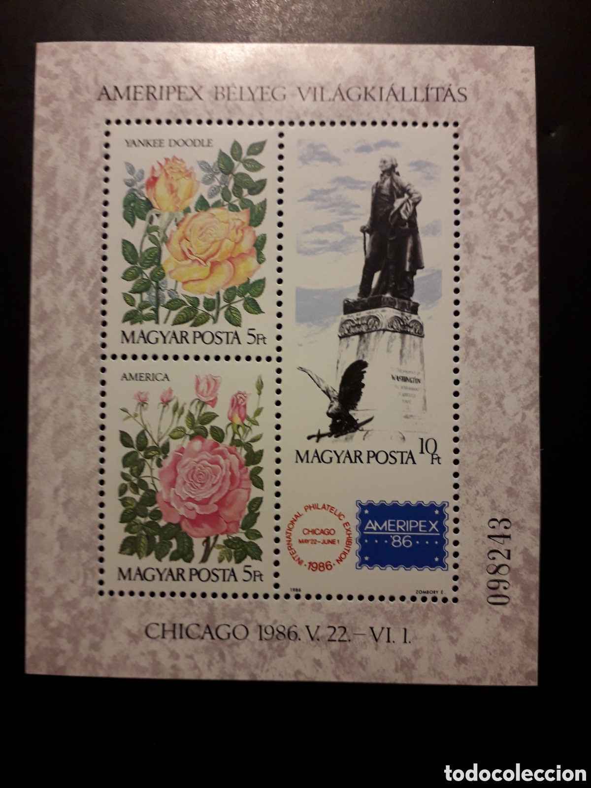 Sellos: HUNGR&Iacute;A YVERT HB-186 SERIE COMPLETA NUEVA *** 1986 FLORA FLORES GEORGE WASHINGTON PEDIDO M&Iacute;NIMO 3&euro;