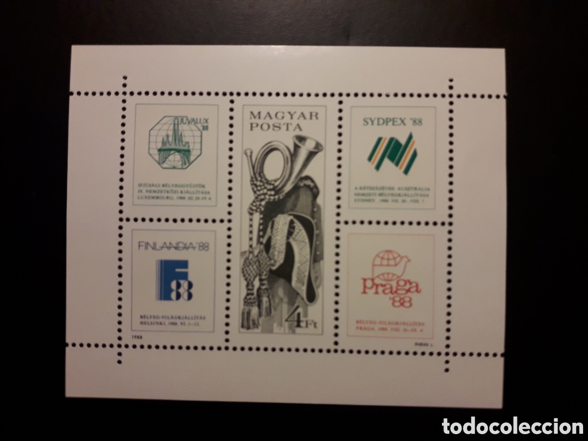 Sellos: HUNGR&Iacute;A YVERT HB-198 SERIE COMPLETA NUEVA *** 1988 EXPOSICIONES FILAT&Eacute;LICAS PEDIDO M&Iacute;NIMO 3&euro;