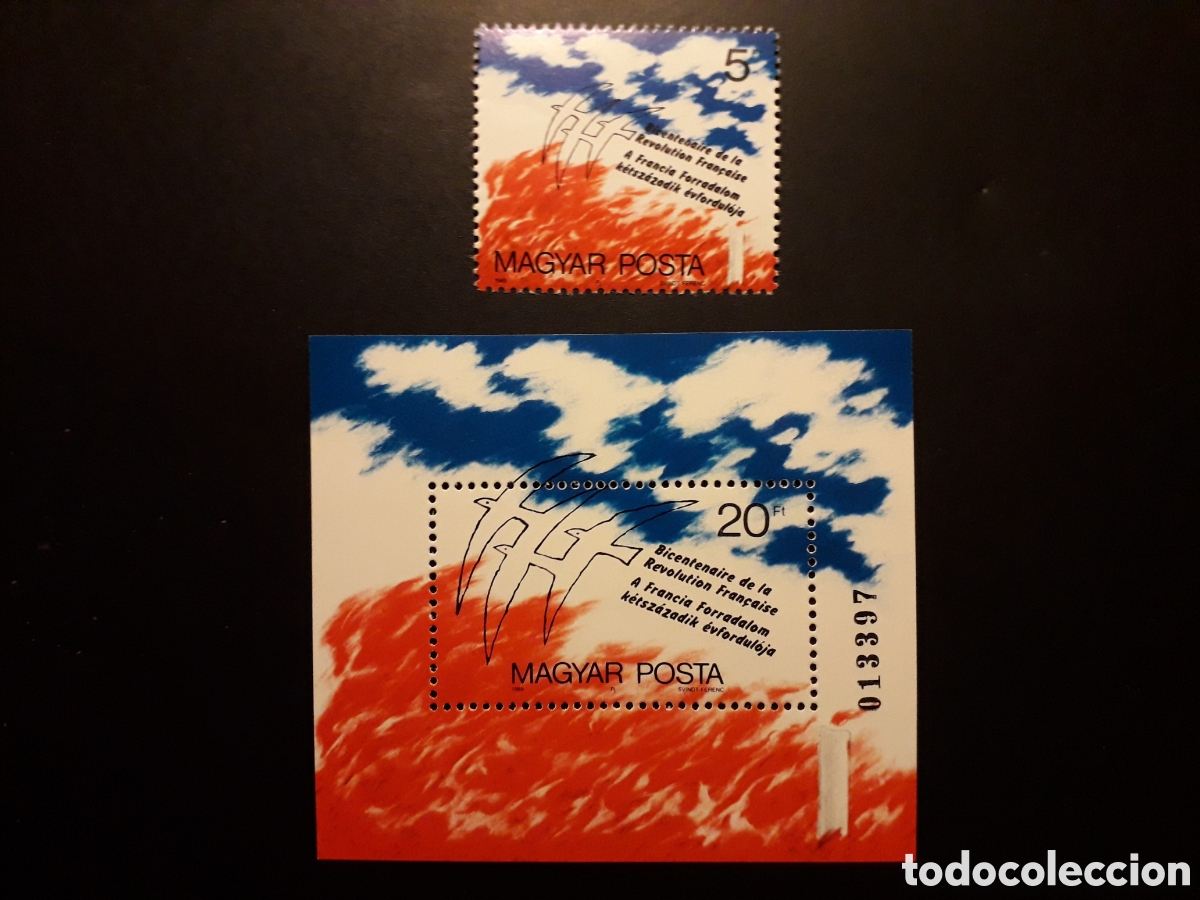 Sellos: HUNGR&Iacute;A YV 3214 + HB-204 SERIE CTA NUEVA *** 1989 BICENTENARIO REVOLUCI&Oacute;N FRANCESA PEDIDO M&Iacute;NIMO 3&euro;