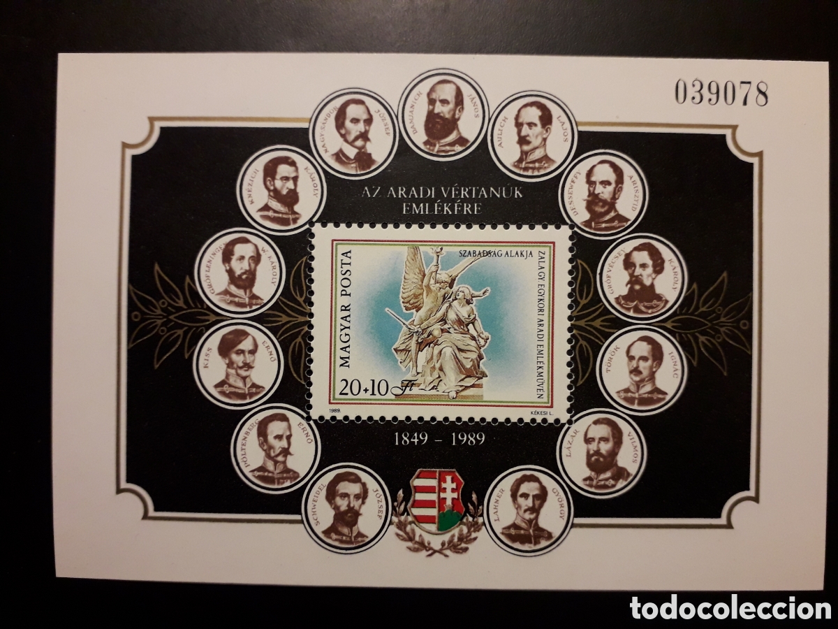 Sellos: HUNGR&Iacute;A YVERT HB-207 SERIE COMPLETA NUEVA *** 1989 M&Aacute;RTIRES DE ARAD PEDIDO M&Iacute;NIMO 3&euro;