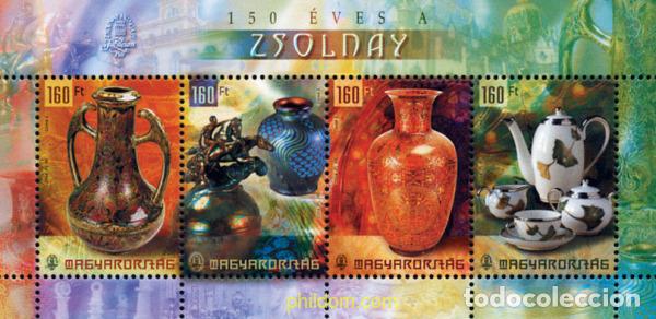 Sellos: 151895 MNH HUNGRIA 2004 150 ANIVERSARIO DE LA FABRICA DE CERAMICA ZSOLNAY