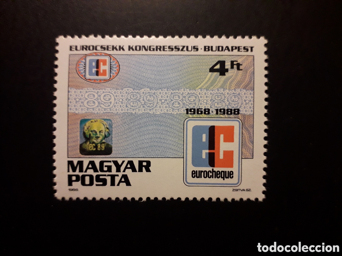 Sellos: HUNGR&Iacute;A YVERT 3165 SERIE COMPLETA NUEVA *** 1988 20 A&Ntilde;OS DEL EUROCHEQUE PEDIDO M&Iacute;NIMO 3&euro;