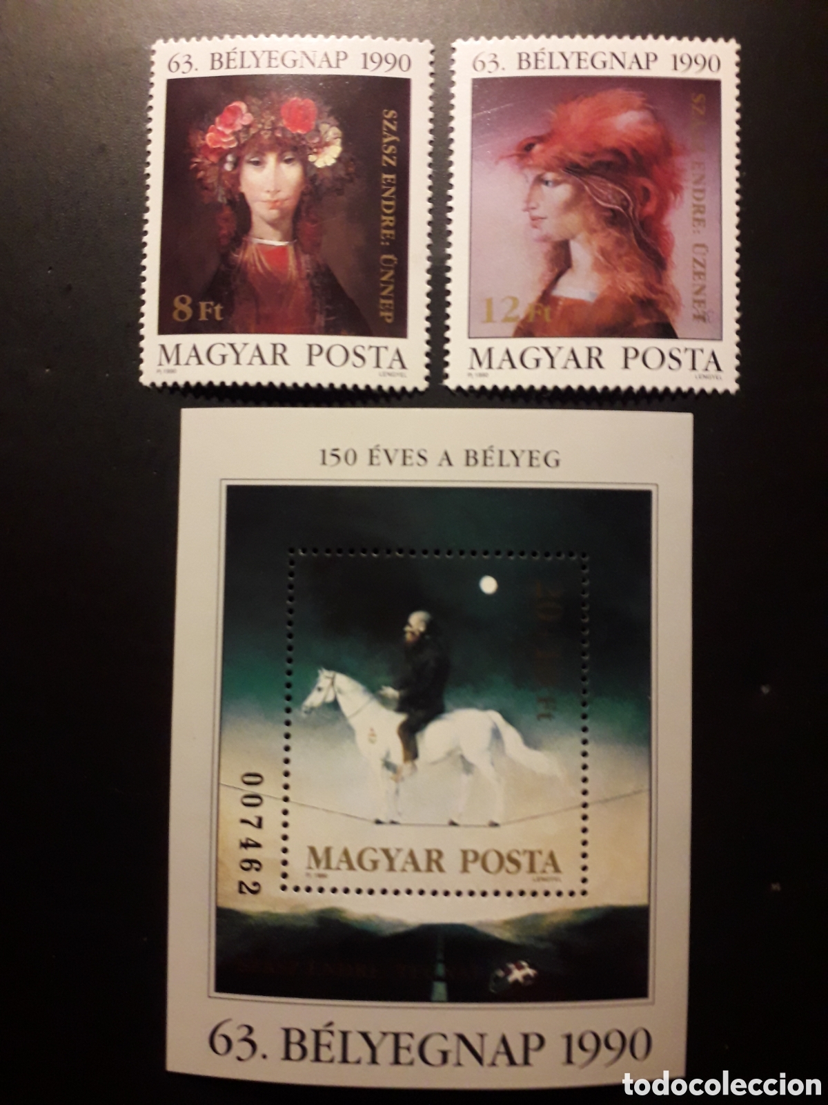 Sellos: HUNGR&Iacute;A YVERT 3291 + HB-213 SERIE COMPLETA NUEVA *** 1990 PINTURAS PEDIDO M&Iacute;NIMO 3&euro;