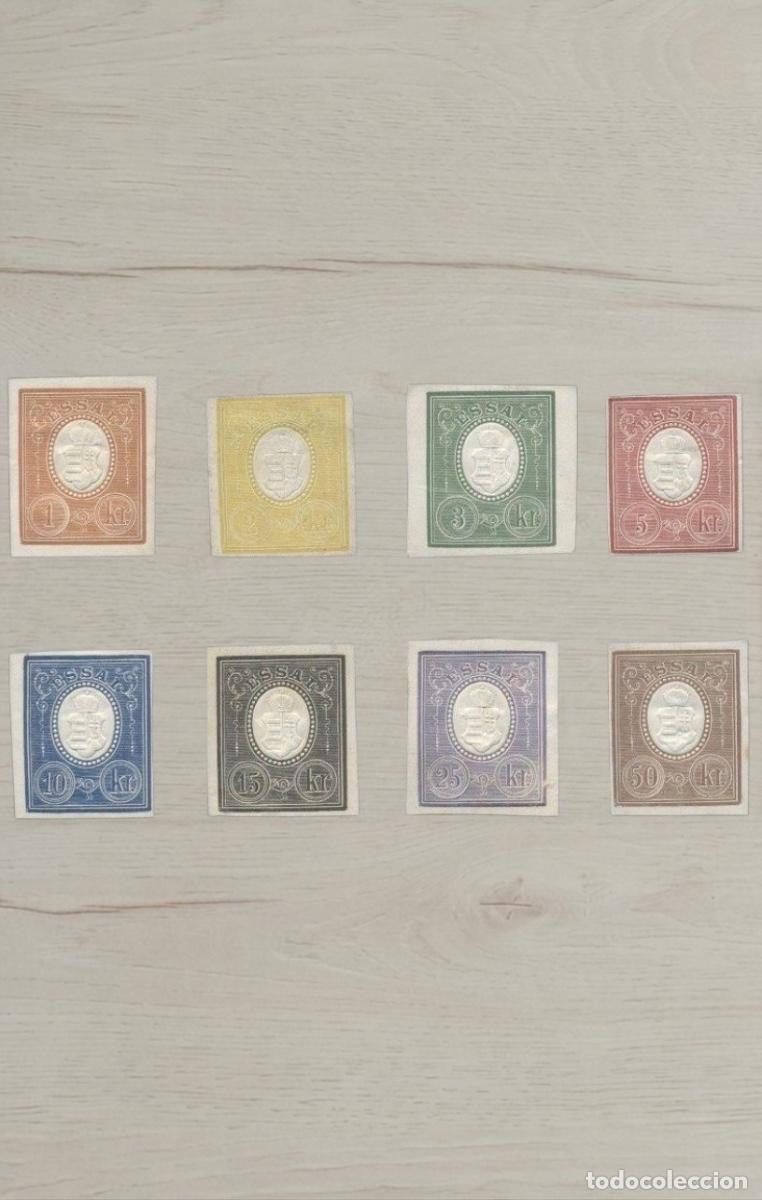 Sellos: Hungary 1871 Franz Joseph I First Definitive Issue Imperforate COMPLETE Set Mint 8v - Legendary Euro