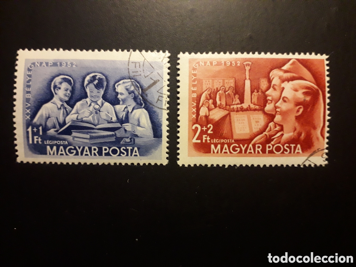 Sellos: HUNGR&Iacute;A YVERT A 134/5 SERIE COMPLETA USADA 1952 D&Iacute;A DEL SELLO PEDIDO M&Iacute;NIMO 3&euro;