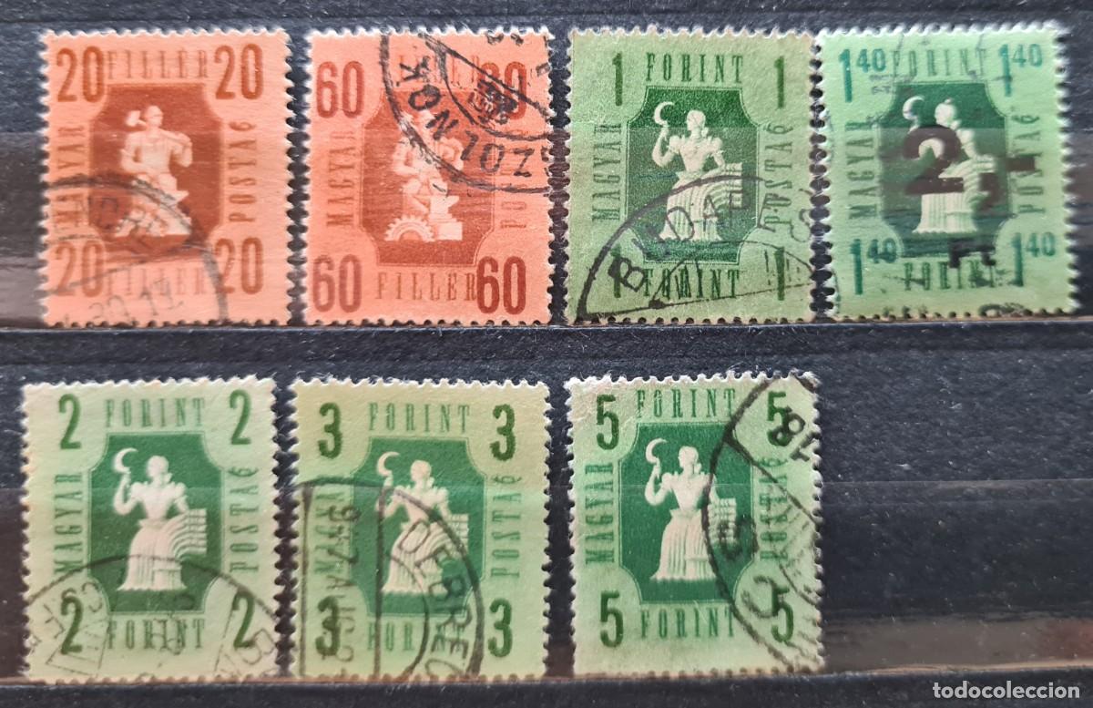 Sellos: Serie de sellos usados de Hungr&iacute;a 1946: valores en filler y forint