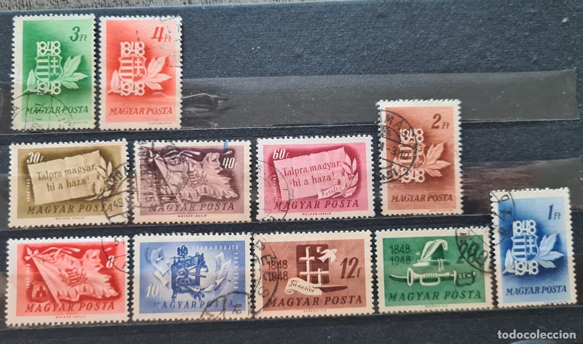 Francobolli: Serie completa de sellos usados de Hungr&iacute;a 1948: Centenario de la Revoluci&oacute;n de 1848