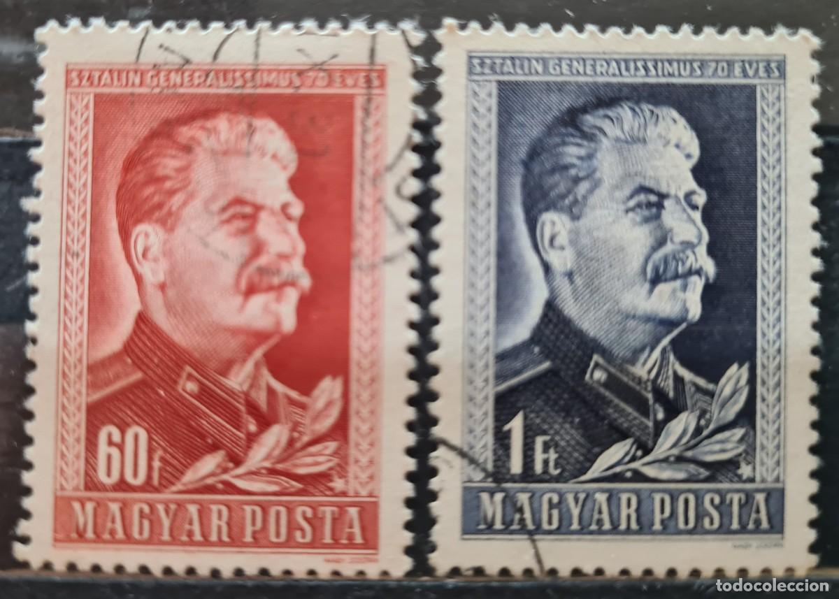 Briefmarken: Serie de sellos usados de Hungr&iacute;a 1949: LXX aniversario de Stalin
