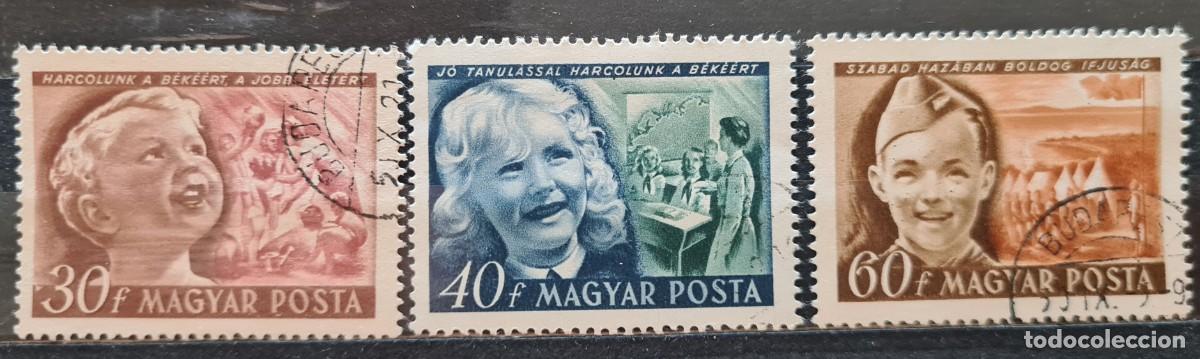 Briefmarken: Serie de sellos usados de Hungr&iacute;a 1950: D&iacute;a internacional de la infancia