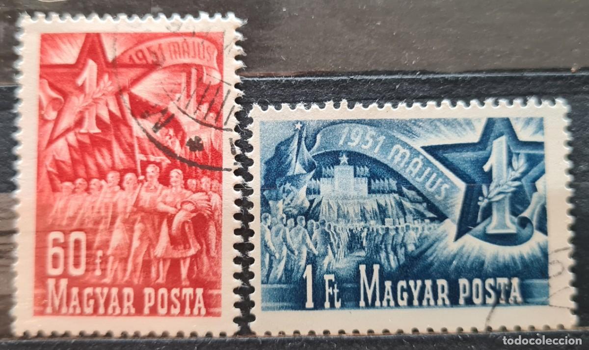 Briefmarken: Serie de sellos usados de Hungr&iacute;a 1951: Primero de mayo