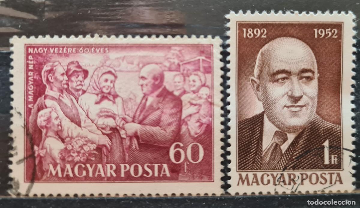 Briefmarken: Serie de sellos usados de Hungr&iacute;a 1952: LX aniversario del presidente Rakosi