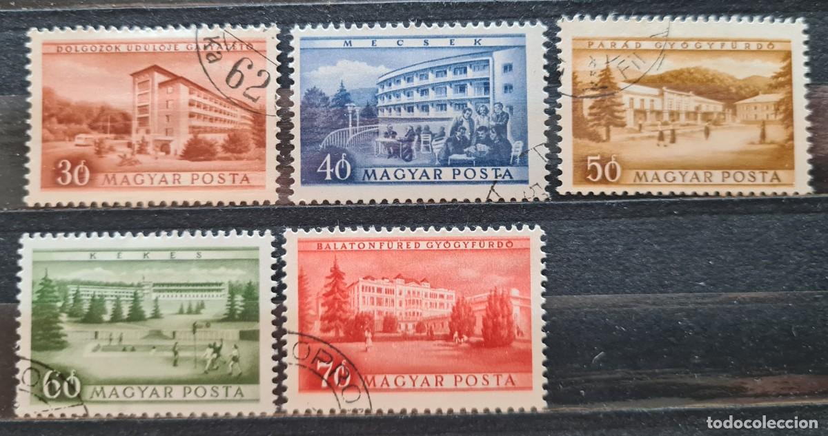 Sellos: Serie completa de sellos usados de Hungr&iacute;a 1953: residencias de ancianos