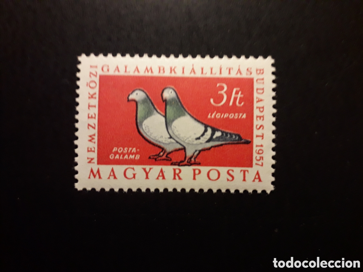 Sellos: HUNGR&Iacute;A YVERT A 197 SERIE COMPLETA NUEVA CON CHARNELA 1957 FAUNA AVES PALOMAS PEDIDO M&Iacute;NIMO 3&euro;