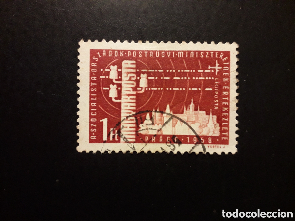 Sellos: HUNGR&Iacute;A YVERT A 206 SERIE COMPLETA USADA 1958 L&Iacute;NEA TELEGR&Aacute;FICA, TELEGRAFO PEDIDO M&Iacute;NIMO 3&euro;