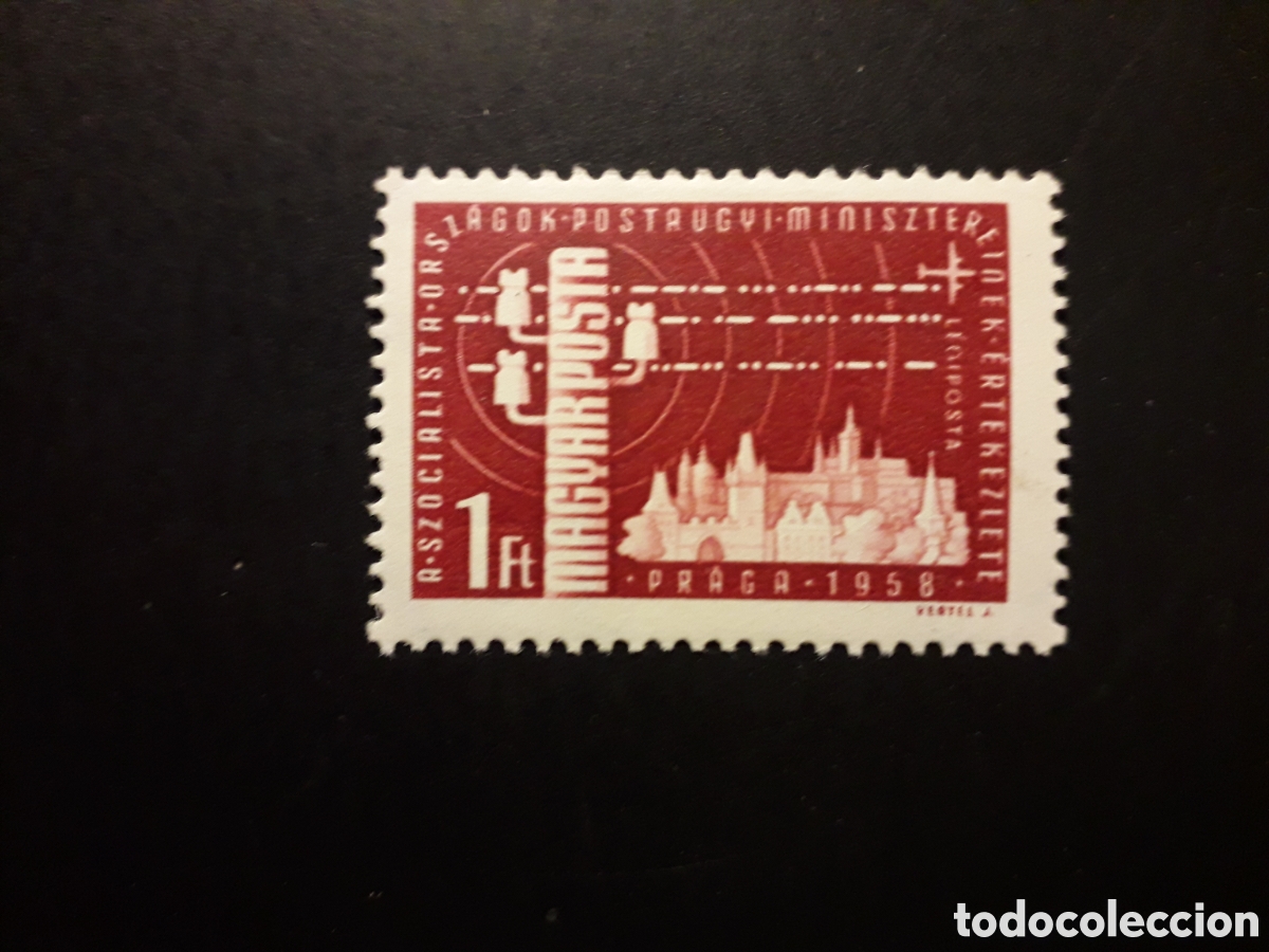 Sellos: HUNGR&Iacute;A YVERT A 206 SERIE COMPLETA NUEVA CON CHARNELA 1958 L&Iacute;NEA TELEGR&Aacute;FICA, PEDIDO M&Iacute;NIMO 3&euro;