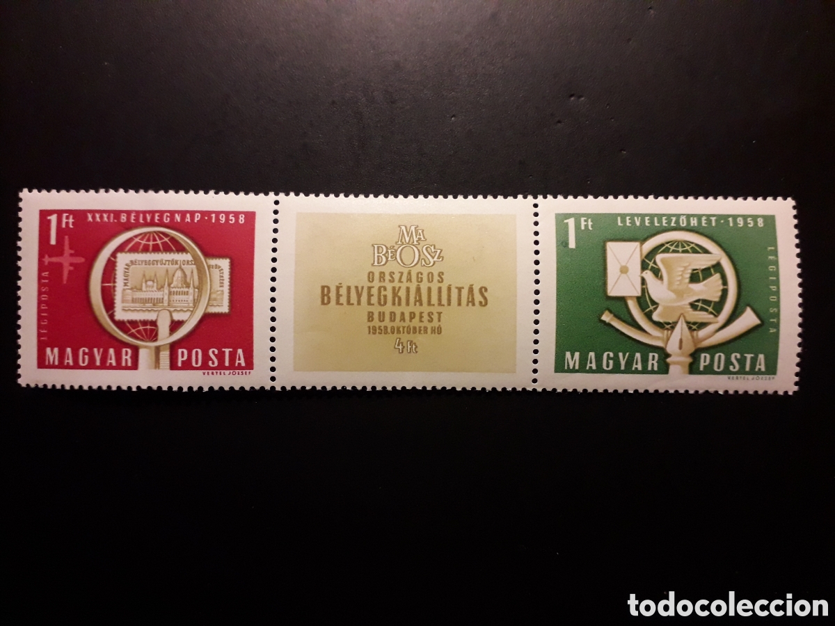 Sellos: HUNGR&Iacute;A YVERT A 207/8 SERIE COMPLETA NUEVA CON CHARNELA 1958 D&Iacute;A DEL SELLO PEDIDO M&Iacute;NIMO 3&euro;