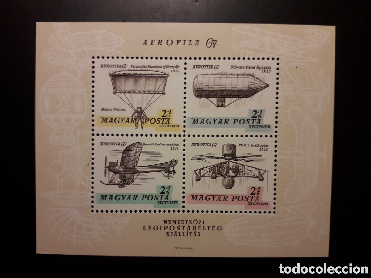 Sellos: HUNGR&Iacute;A YVERT HB-63 SERIE COMPLETA NUEVA CON CHARNELA 1967 AEROFILIA 67 PEDIDO M&Iacute;NIMO 3&euro;