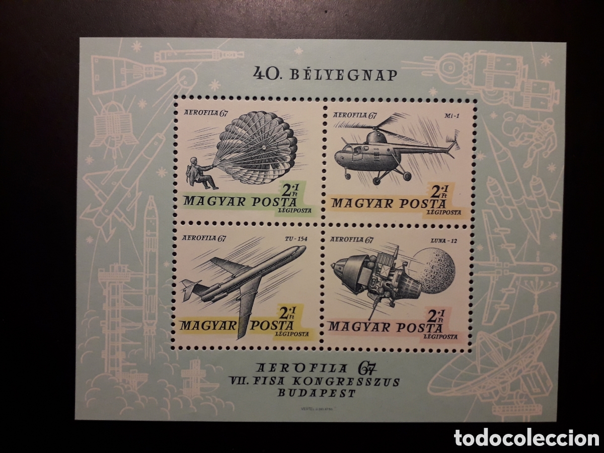 Sellos: HUNGR&Iacute;A YVERT HB-65 SERIE COMPLETA NUEVA CON CHARNELA 1967 AEROFILIA 67 PEDIDO M&Iacute;NIMO 3&euro;