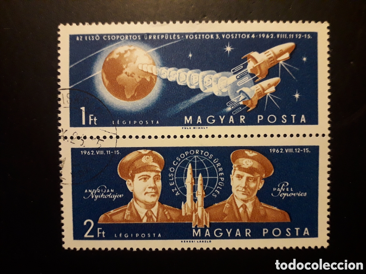 Sellos: HUNGR&Iacute;A YVERT A 241/2 SERIE COMPLETA USADA 1962 ESPACIO PEDIDO M&Iacute;NIMO 3&euro;
