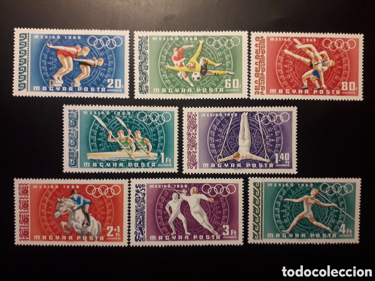 Sellos: HUNGR&Iacute;A YVERT A 301/8 SERIE COMPLETA NUEVA *** 1968 DEPORTES OLIMPIADA M&Eacute;XICO 68 PEDIDO M&Iacute;NIMO 3&euro;