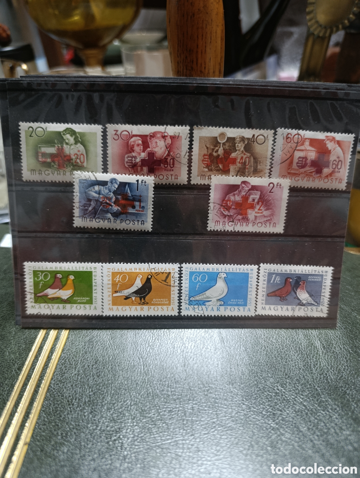 Sellos: Lote de dos series de sellos hungria a&ntilde;o 1957-58 cruz roja y palomas.