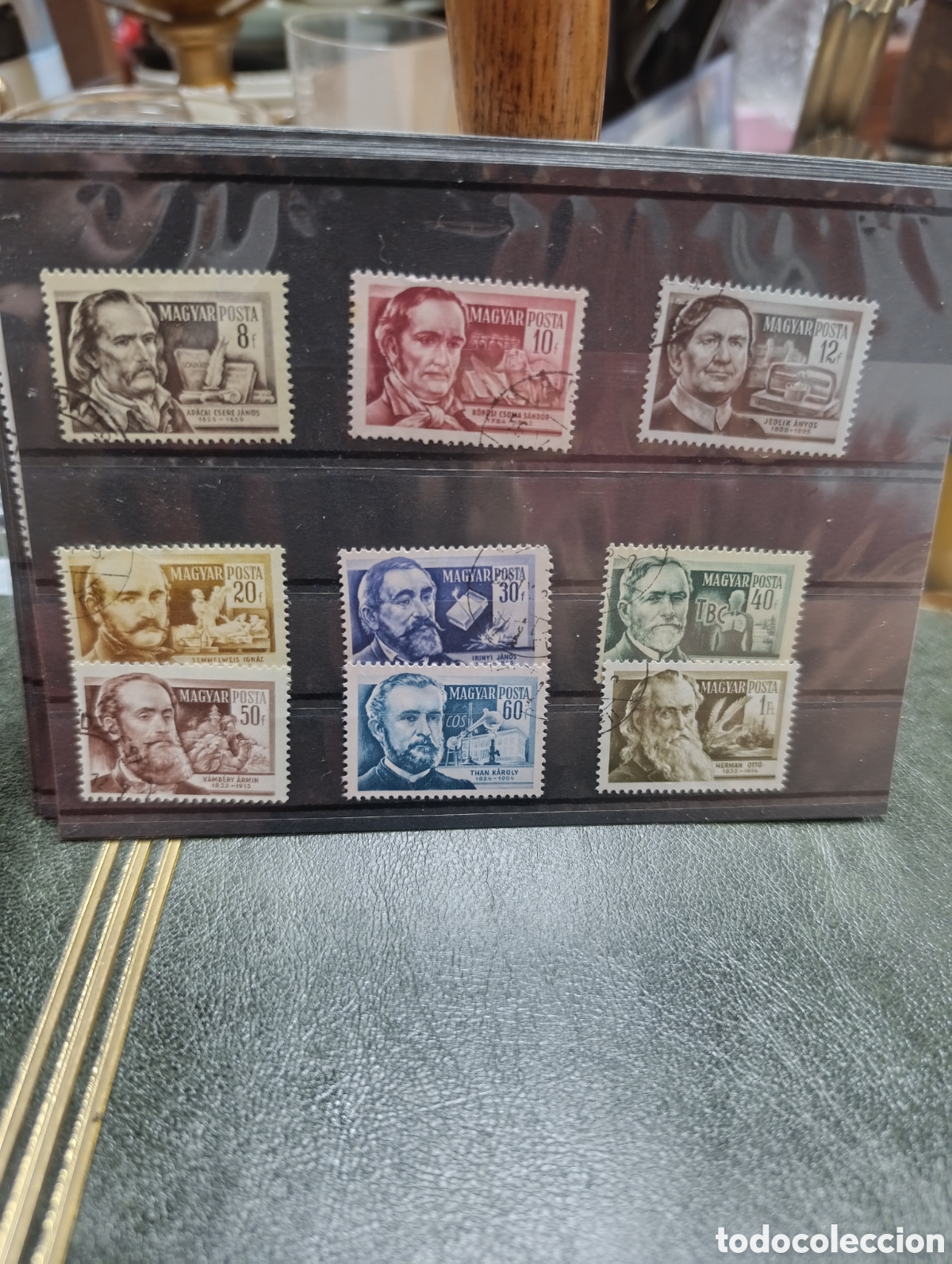 Sellos: Serie de sellos hungria Efigie 1954 papel color.