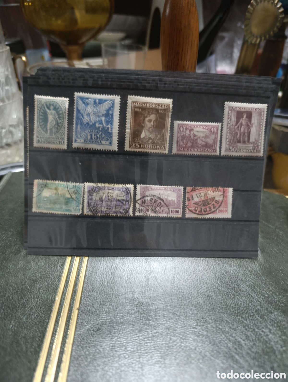Sellos: Lote de dos series Hungr&iacute;a 1923-24 Poeta poeta petofi y parlamento de Budapest