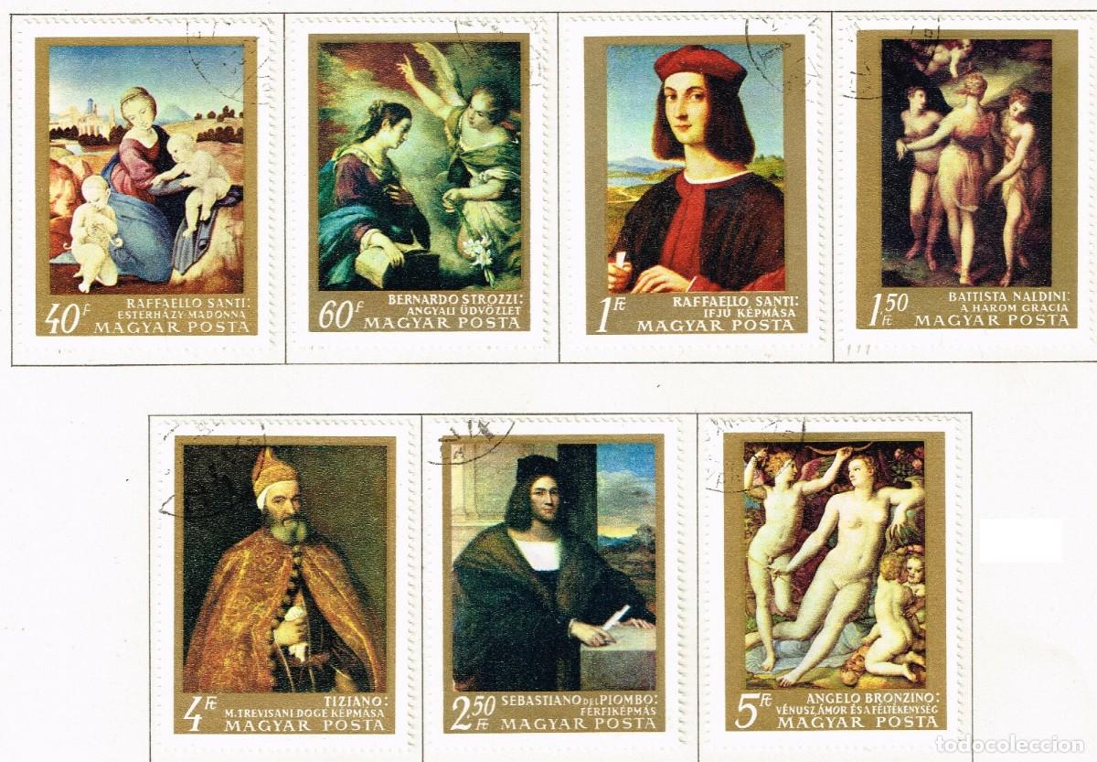 Sellos: HUNGRIA 1968 SERIE 7 STAMPS USED MNH ARTE PINTURAS FAMOSAS DE PINTORES ITALIANOS ART PAINTINGS