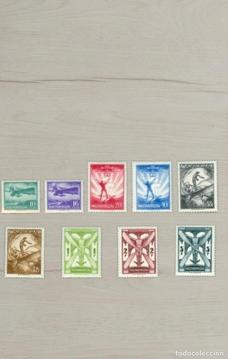 Timbres: Lote 9 Sellos de Hungr&iacute;a 1932 - Serie Correo A&eacute;reo Aviaci&oacute;n (Repul&oacute;) - Nuevos