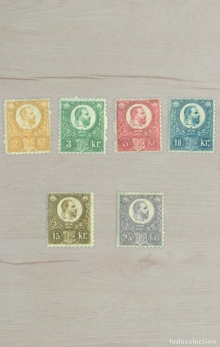 Briefmarken: Hungr&iacute;a 1871 - Serie Completa Grabada del Emperador Francisco Jos&eacute; (6 Sellos) - Nuevos