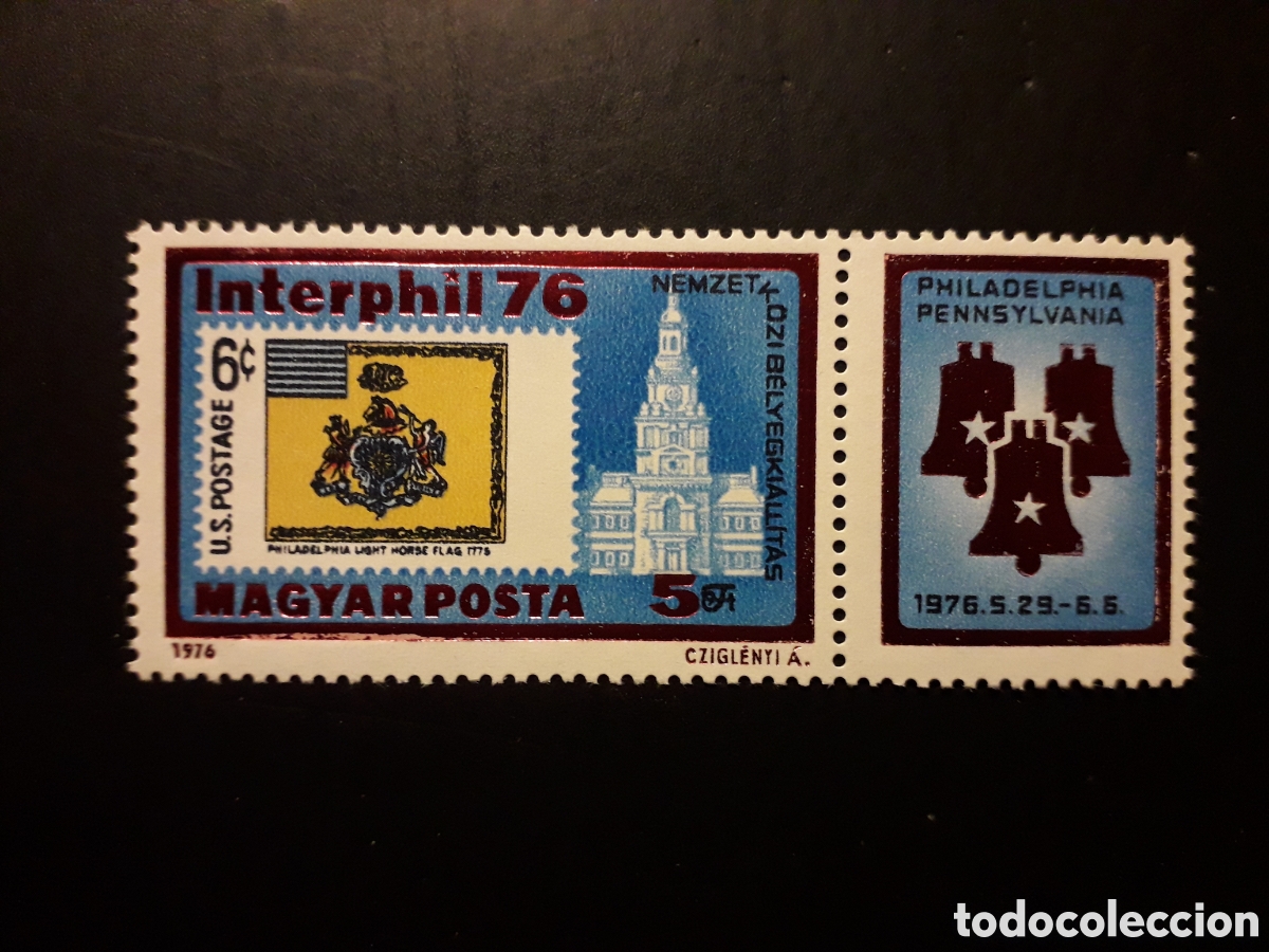 Sellos: HUNGR&Iacute;A YVERT 2498 SERIE COMPLETA NUEVA *** 1976 SELLOS SOBRE SELLOS, INTERPHIL PEDIDO M&Iacute;NIMO 3&euro;