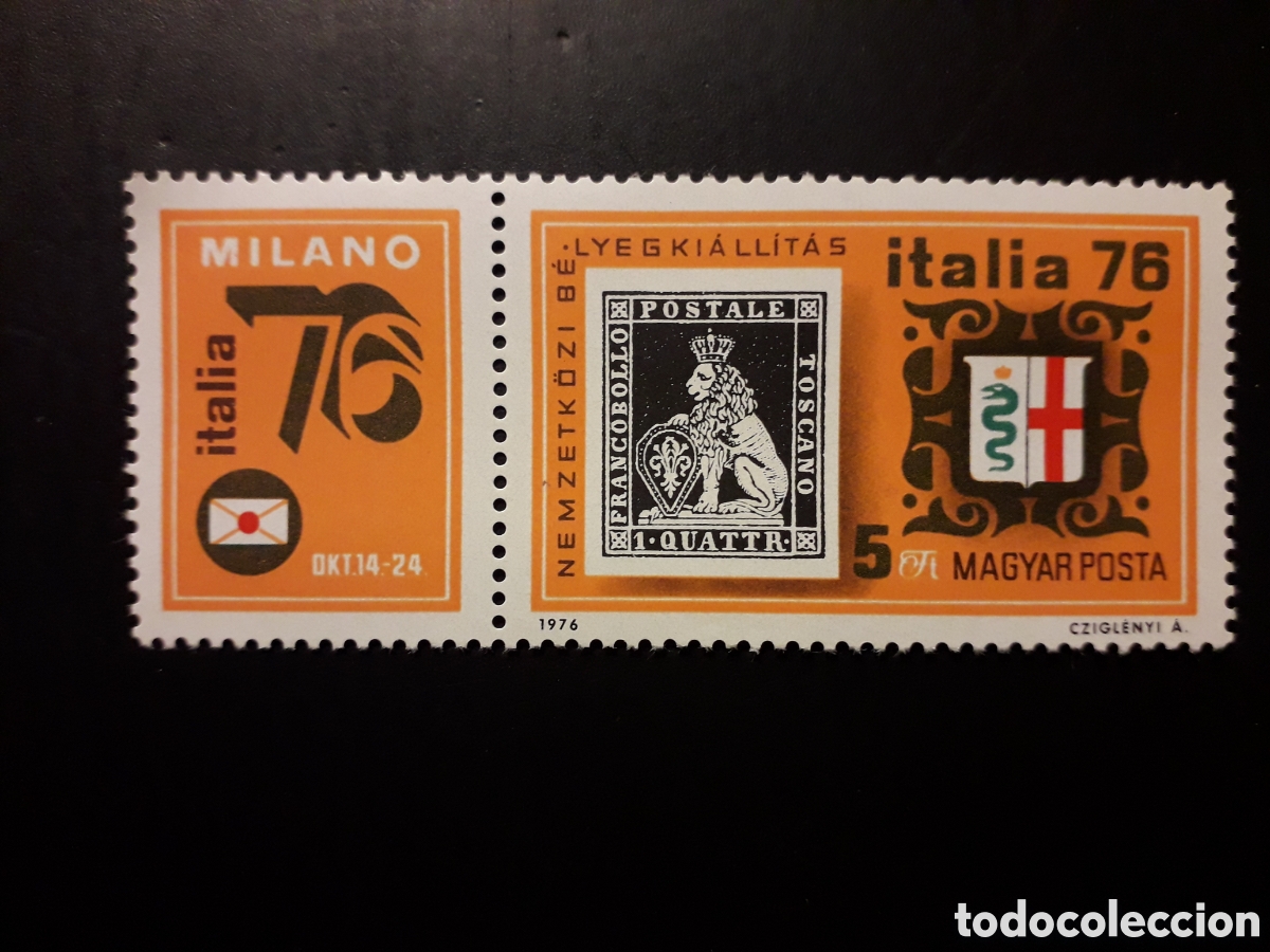 Sellos: HUNGR&Iacute;A YVERT 2517 SERIE COMPLETA NUEVA *** 1976 SELLOS SOBRE SELLOS ITALIA 76 PEDIDO M&Iacute;NIMO 3&euro;