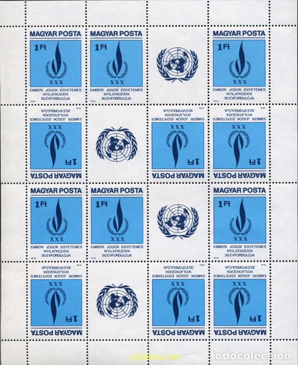 Sellos: 215149 MNH HUNGRIA 1979 30 ANIVERSARIO DE LA DECLARACION DE LOS DERECHOS HUMANOS