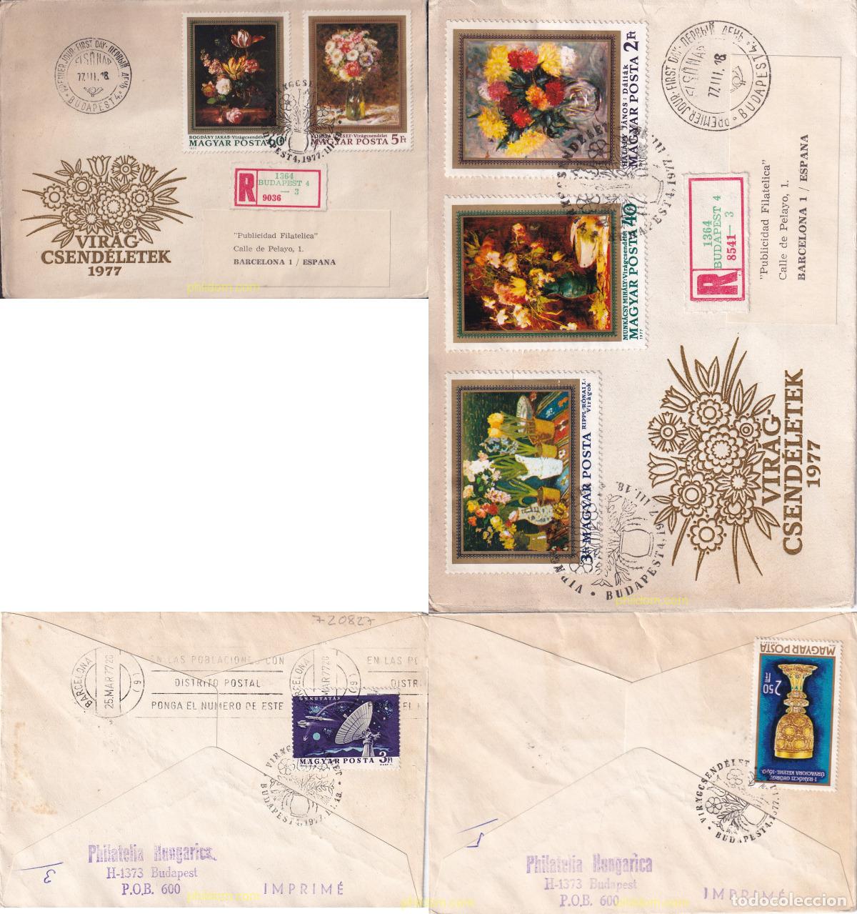 Sellos: 720827 USED HUNGRIA 1977 FLORES EN PINTURAS DE PINTORES HUNGAROS