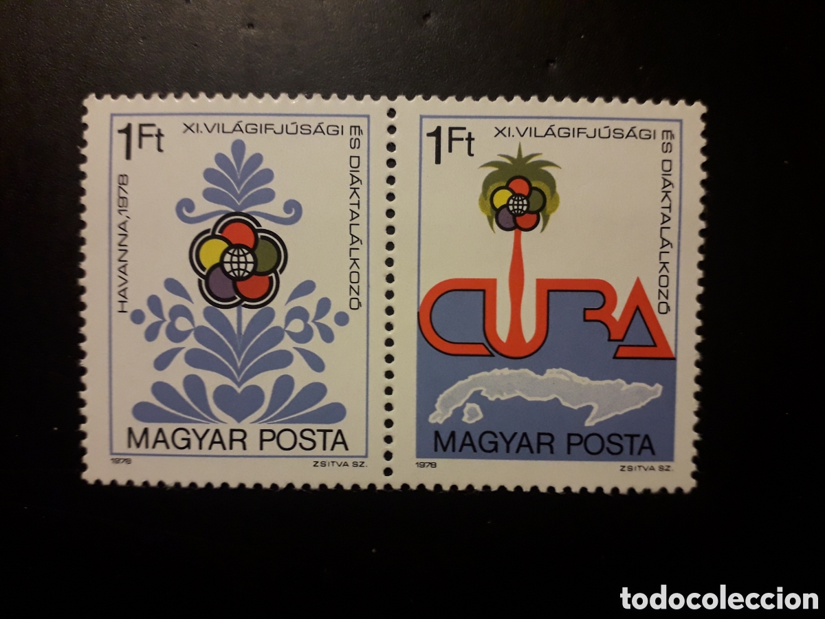 Sellos: HUNGR&Iacute;A YVERT 2620/1 SERIE COMPLETA NUEVA *** 1978 FESTIVAL JUVENTUD, MAPAS, PEDIDO M&Iacute;NIMO 3&euro;