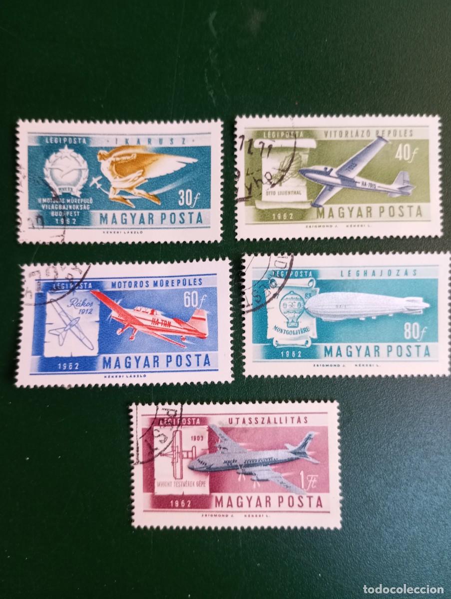 Sellos: HUNGR&Iacute;A, 1962, A&Eacute;REOS, HISTORIA DE LA AVIACI&Oacute;N, YT A 232)6