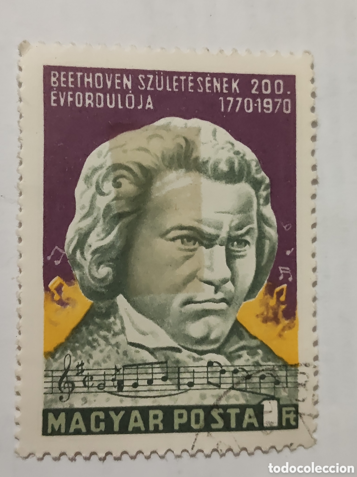 Sellos: Sello de Hungr&iacute;a Bicentenario del nacimiento de Beethoven 1970