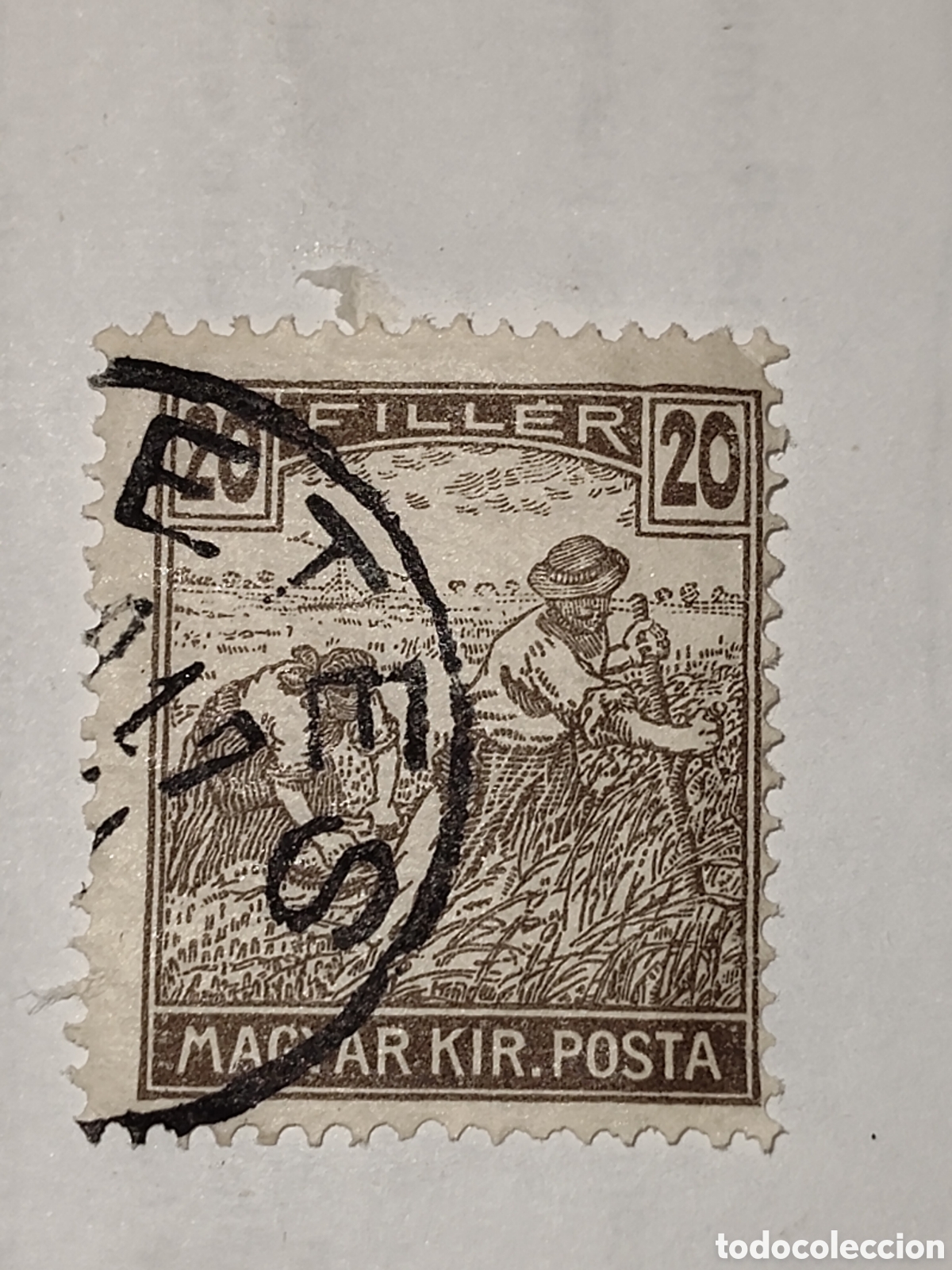 Sellos: Sello de Hungr&iacute;a segadores 1913 usado