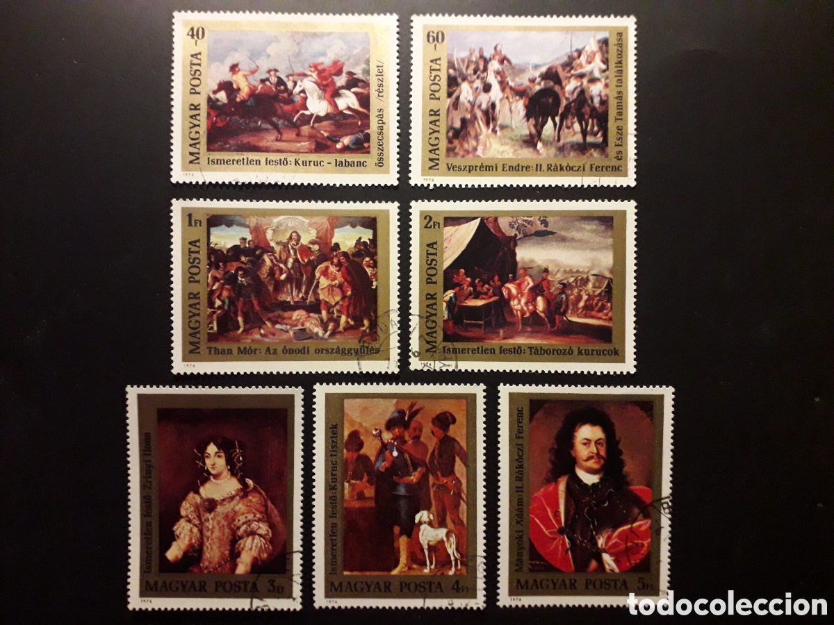 Sellos: HUNGR&Iacute;A YVERT 2491/7 SERIE COMPLETA USADA 1976 PINTURAS PEDIDO M&Iacute;NIMO 3&euro;